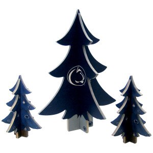 wooden Penn State Christmas tree desktop set
